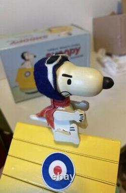 NEW IN BOX Vintage Snoopy Flying Ace Dog House Music Box 1968 Plays Over There