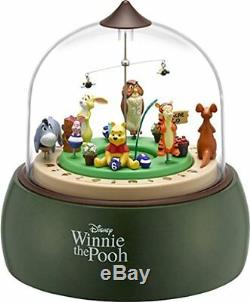 New! Disney Winnie the Pooh Clock Diorama Music Box Japan F/S