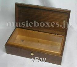 New Empty Wood Box for DIY 72 Note Music Box ORPHEUS Sankyo JAPAN Walnut+Spruce