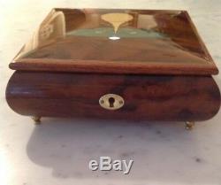 New Large 7 Reuge Italy Golf Design Inlaid Wood Music Box The Impossible Dream