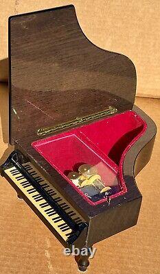 Nice Inlaid Wood Italian Sorrento Piano Music Jewelry Box Trinket Grand