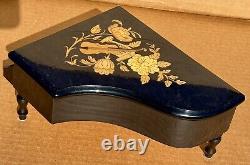 Nice Inlaid Wood Italian Sorrento Piano Music Jewelry Box Trinket Grand