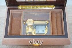 Nidec Sankyo Orpheus 30-Note Music Box Italian Inlaid Wood Box TSUNAMI