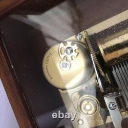 ORPHEUS Music Box SANKYO 50 Note Danube Dance Mahogany Japan Used
