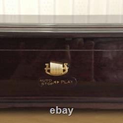 ORPHEUS Music Box SANKYO 50 Note Danube Dance Mahogany Japan Used