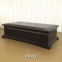 ORPHEUS Music Box SANKYO 50 Note Danube Dance Mahogany Japan Used