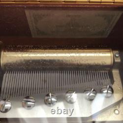 ORPHEUS Music Box SANKYO 50 Note Danube Dance Mahogany Japan Used