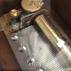 ORPHEUS Music Box SANKYO 50 Note Danube Dance Mahogany Japan Used