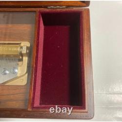 ORPHEUS SANKYO 50 note 2 pieces Wood Music box Jewel box DX121-CAB Tested