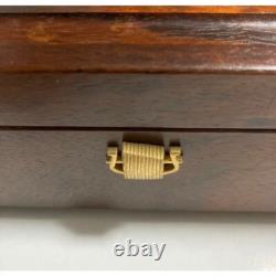 ORPHEUS SANKYO 50 note 2 pieces Wood Music box Jewel box DX121-CAB Tested
