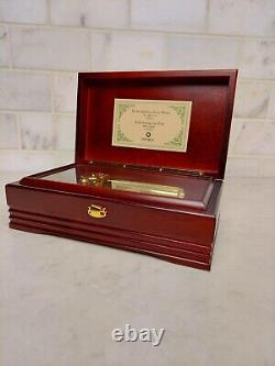 ORPHEUS SANKYO 50 note wood Music Box The Blue Danube & Invitation to the Dance