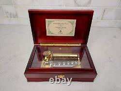 ORPHEUS SANKYO 50 note wood Music Box The Blue Danube & Invitation to the Dance