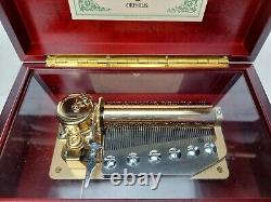 ORPHEUS SANKYO 50 note wood Music Box The Blue Danube & Invitation to the Dance