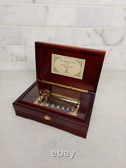 ORPHEUS SANKYO 50 note wood Music Box The Blue Danube & Invitation to the Dance