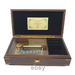 ORPHEUS SANKYO 50 note wood Music Box The Blue Danube Invitation to the dance