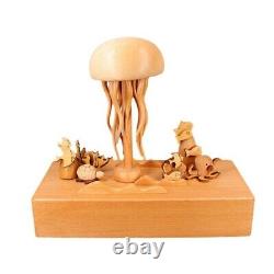 OceanSeries Mechanical Jellyfish Wood Music Box Artistic Decoration with Tune