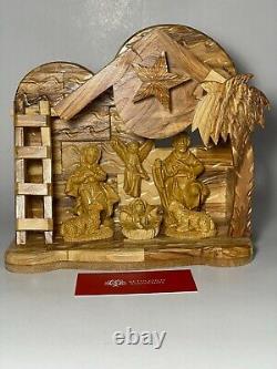 Olive Wood Music Box Nativity Scene Holy Family Bethlehem Christmas Craft Gifts