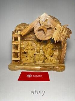 Olive Wood Music Box Nativity Scene Holy Family Bethlehem Christmas Craft Gifts