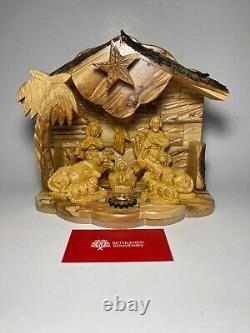 Olive Wood Music Box Nativity Scene Holy Family Bethlehem Christmas Craft Gifts