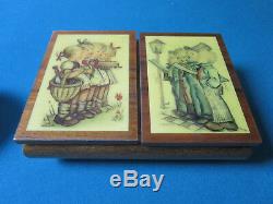 Original Hummel Double Jewelry Music Box Impossible Dream Italy Wood Inlay