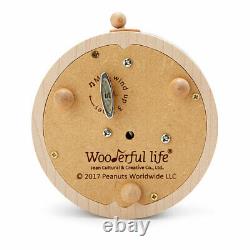 PEANUTS Snoopy wooden music box kennel Manual music box song The Entertainer