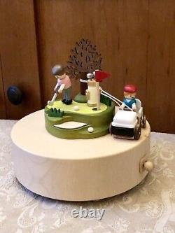 Papyrus Wooderful Life Handmade Golf Partner with Cart Wooden Musical Box