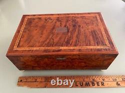 Paris Burl Wood maple inlay music box Bovine bone feet