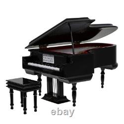 Piano Box with Bench Musical Boxes Gift Piano Statue Tabletop Ornament Supplies
