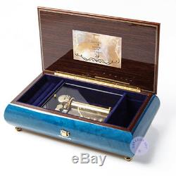 Play Castle in the Sky 50 Note Italy Inlaid Wood Sankyo ORPHEUS Music Box