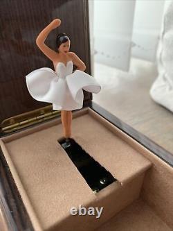 Premium Wooden Music Box with Pretty Ballerina Inlay Brahms Lullaby