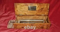 RARE MUSIC BOX by HENRY CAPT GENEVE PLAYS SIX POPULAR AIRS KEY WOUND MOVT