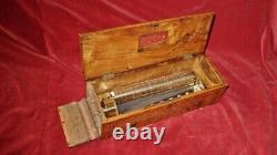 RARE MUSIC BOX by HENRY CAPT GENEVE PLAYS SIX POPULAR AIRS KEY WOUND MOVT