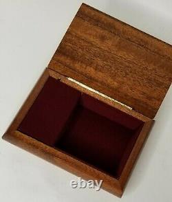 RARE VTG Noahs Ark Israel Wooden Music Jewelry Trinket Box Mahogany Wood Romance