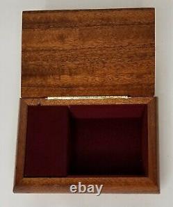 RARE VTG Noahs Ark Israel Wooden Music Jewelry Trinket Box Mahogany Wood Romance