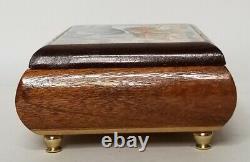 RARE VTG Noahs Ark Israel Wooden Music Jewelry Trinket Box Mahogany Wood Romance