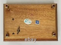 RARE VTG Noahs Ark Israel Wooden Music Jewelry Trinket Box Mahogany Wood Romance