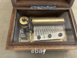 RARE Vintage Thorens AL 336 Swiss Switzerland 3-Song Wood Music Box (A30)