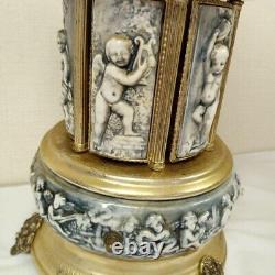 REUGE Capodimonte Ceramic Music Box Tales from the vienna woods Auth Antique F/S