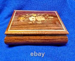 REUGE Inlaid Lacquer Wood Music Jewelry Box Swiss Keepsake Handcrafted vintage