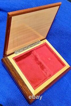 REUGE Inlaid Lacquer Wood Music Jewelry Box Swiss Keepsake Handcrafted vintage