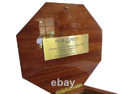 REUGE Marquetry Inlaid Wood Treasure Chest Jewelry Music Box O Christmas Tree