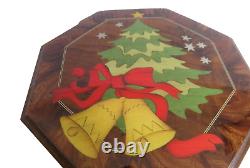 REUGE Marquetry Inlaid Wood Treasure Chest Jewelry Music Box O Christmas Tree