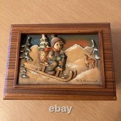 REUGE Music Box 36 Valve ANRI Hummel Christmas Total wood carving Used F/S