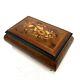 Reuge Romance Music Box Antique Jewelry Box Swiss Wood Brown Black Gold