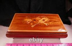 REUGE Swiss Music Box Torna A Surriento Sorrento Italy 18 note 6X10 Inlaid Wood