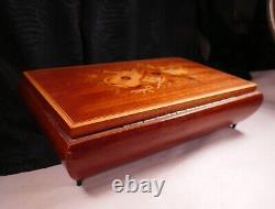 REUGE Swiss Music Box Torna A Surriento Sorrento Italy 18 note 6X10 Inlaid Wood