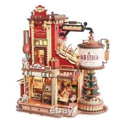 ROKR 3D Wooden Puzzle Music Box Model Kit Christmas Dream Gift Factory Xmas Gift