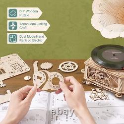ROKR Hands Craft Vintage Gramophone DIY 3D Wooden Puzzle Music Box Model Kit