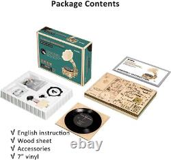 ROKR Hands Craft Vintage Gramophone DIY 3D Wooden Puzzle Music Box Model Kit