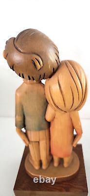 Rare 1960S' Anri Siegfried Hafner Happy Children Carved Wood Music Box Reuge